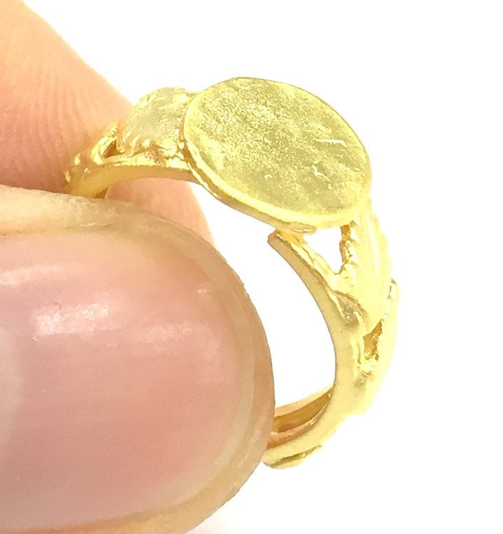 Adjustable Ring Blank, (10mm blank ) Gold Plated Brass G4927