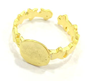 Adjustable Ring Blank, (10mm blank ) Gold Plated Brass G4928