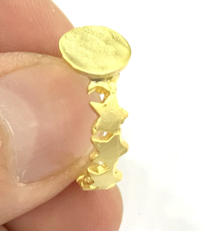 Adjustable Ring Blank, (10mm blank ) Gold Plated Brass G4928