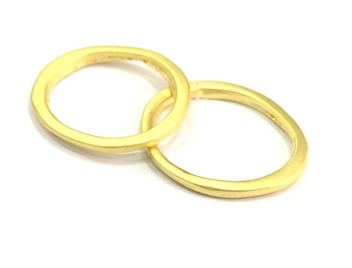 4 Gold Plated Circle Charms  (22 mm)  G4931