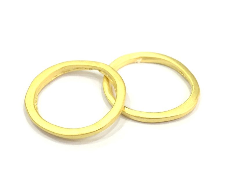 4 Gold Plated Circle Charms  (22 mm)  G4931