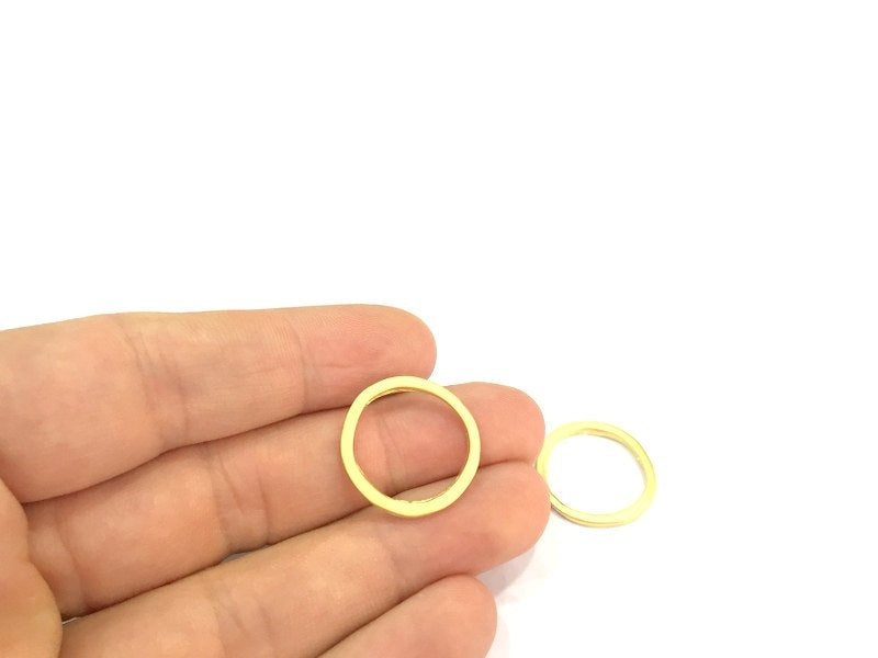 4 Gold Plated Circle Charms  (22 mm)  G4931