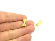 2 Flower Rondelle Beads (18x10 mm)  Gold Plated Brass  G4936