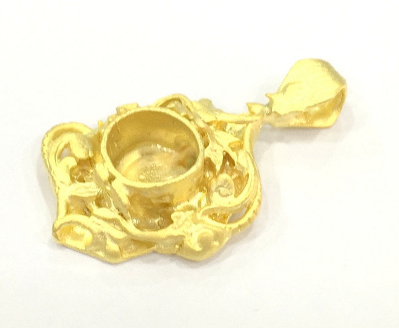 Gold Plated Brass Mountings ,  Blanks   (10 mm blank) G10051