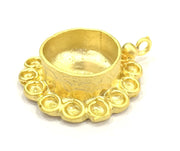 Gold Plated Brass Mountings ,  Blanks   (16 mm blank) G10045