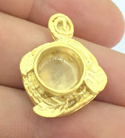 Gold Plated Brass Mountings ,  Blanks   (10 mm blank) G10043