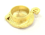 Pendant Blank Bezel Settings Base Blank Mountings Necklace Blank Cabochon Base Gold Plated Brass  (20 mm blank) G10040