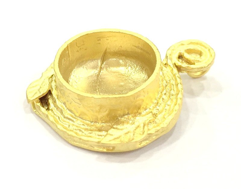 Pendant Blank Bezel Settings Base Blank Mountings Necklace Blank Cabochon Base Gold Plated Brass  (20 mm blank) G10040