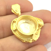 Gold Plated Brass Mountings ,  Blanks   (16 mm blank) G10041