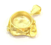 Gold Plated Brass Mountings ,  Blanks   (16 mm blank) G10041