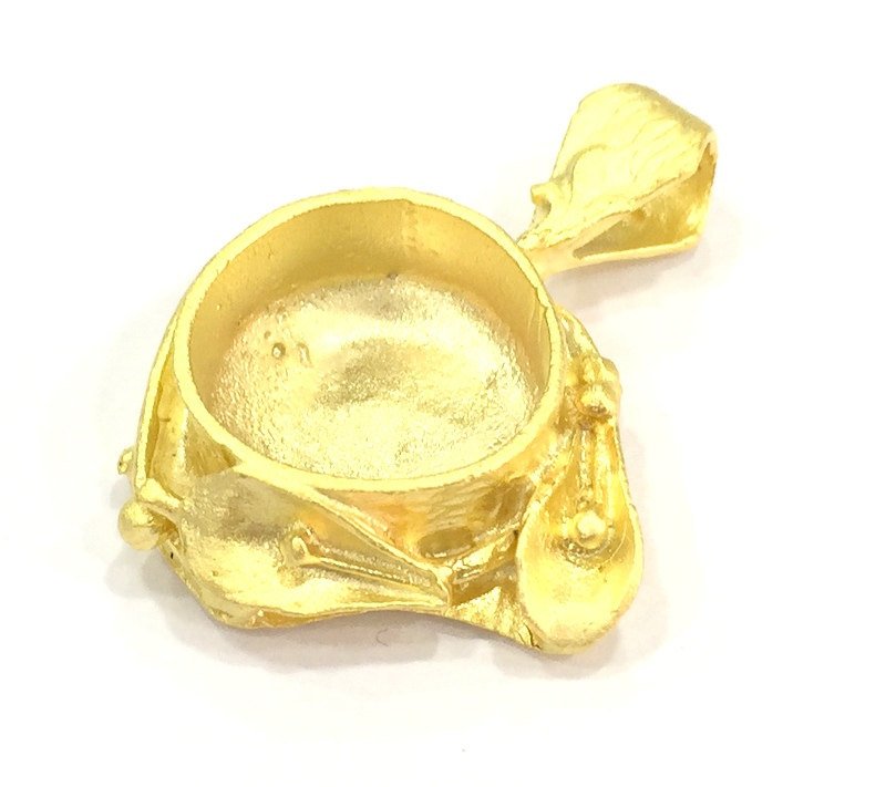 Gold Plated Brass Mountings ,  Blanks   (16 mm blank) G10041