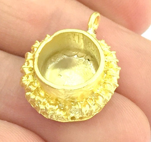 Gold Plated Brass Mountings ,  Blanks   (10 mm blank) G10042