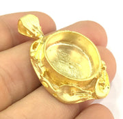 Gold Plated Brass Mountings ,  Blanks   (20 mm blank) G5530