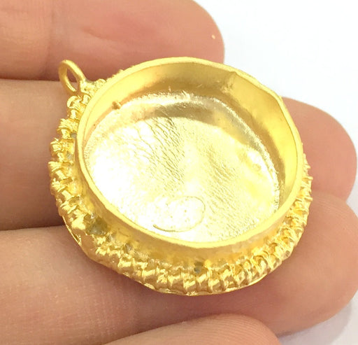 Gold Plated Brass Mountings ,  Blanks   (25 mm blank) G10038