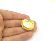 Gold Plated Brass Mountings ,  Blanks   (25 mm blank) G10038