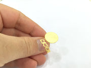 Adjustable Ring Blank, (15mm blank )  Gold Plated Brass G4937