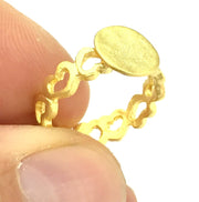 Adjustable Ring Blank, (10mm blank ) Gold Plated Brass G4938
