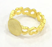 Adjustable Ring Blank, (10mm blank ) Gold Plated Brass G4938