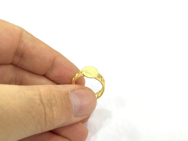 Adjustable Ring Blank, (10mm blank ) Gold Plated Brass G4915