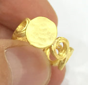 Adjustable Ring Blank, (10mm blank ) Gold Plated Brass G4940