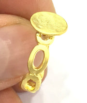 Adjustable Ring Blank, (10mm blank ) Gold Plated Brass G4943