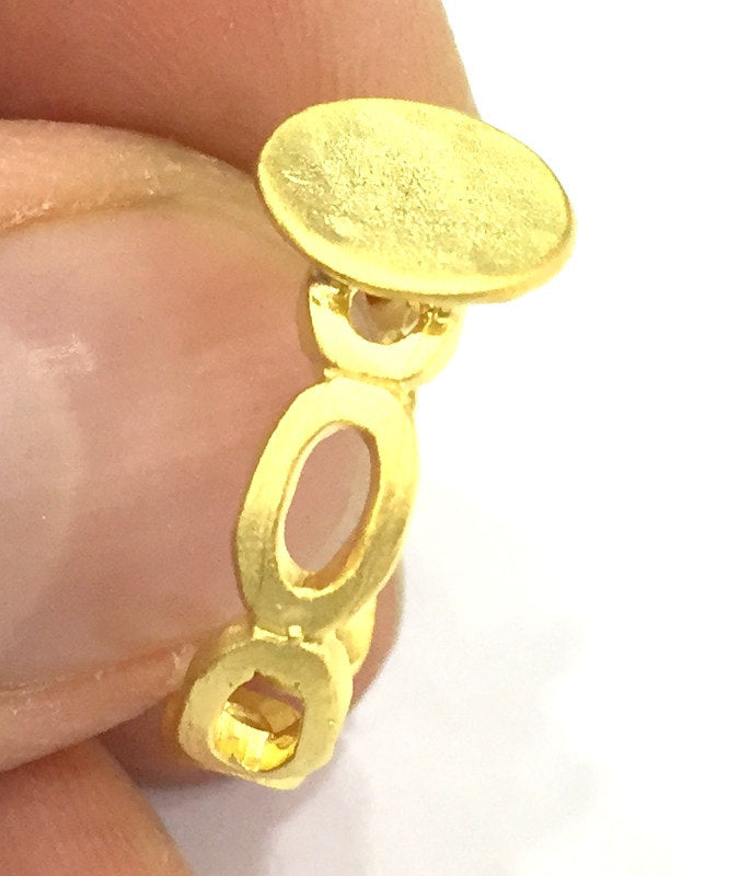 Adjustable Ring Blank, (10mm blank ) Gold Plated Brass G4943