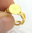 Adjustable Ring Blank, (10mm blank ) Gold Plated Brass G4943