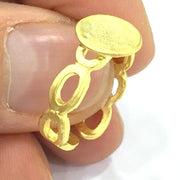 Adjustable Ring Blank, (10mm blank ) Gold Plated Brass G4943