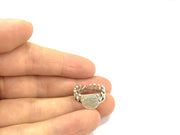 Adjustable Ring Blank, (10mm blank ) Antique Silver Plated Brass G17056