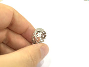 Adjustable Ring Blank, (10mm blank ) Antique Silver Plated Brass G4950