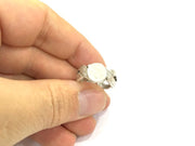 Adjustable Ring Blank, (10mm blank ) Antique Silver Plated Brass G4951