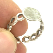 Adjustable Ring Blank, (10mm blank ) Antique Silver Plated Brass G4953