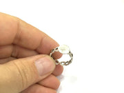 Adjustable Ring Blank, (10mm blank ) Antique Silver Plated Brass G4953