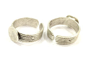 Adjustable Ring Blank, (10mm blank ) Antique Silver Plated Brass G4955