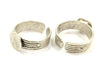 Adjustable Ring Blank, (10mm blank ) Antique Silver Plated Brass G4955