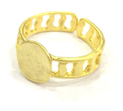 Adjustable Ring Blank, (10mm blank ) Gold Plated Brass G4915