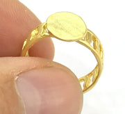 Adjustable Ring Blank, (10mm blank ) Gold Plated Brass G4915