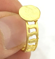 Adjustable Ring Blank, (10mm blank ) Gold Plated Brass G4915