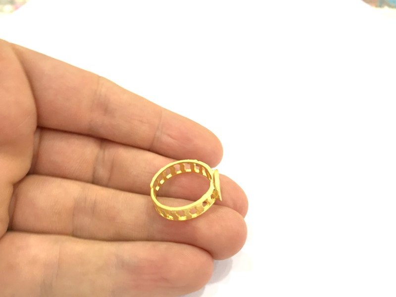 Adjustable Ring Blank, (10mm blank ) Gold Plated Brass G4915