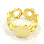 Adjustable Ring Blank, (10mm blank ) Gold Plated Brass G4940