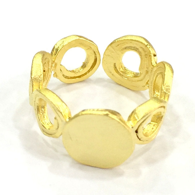 Adjustable Ring Blank, (10mm blank ) Gold Plated Brass G4940