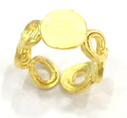 Adjustable Ring Blank, (10mm blank ) Gold Plated Brass G4940