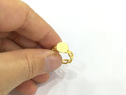 Adjustable Ring Blank, (10mm blank ) Gold Plated Brass G4943