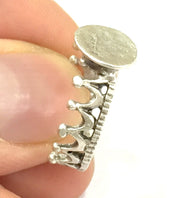 Adjustable Ring Blank, (10mm blank ) Antique Silver Plated Brass G17056