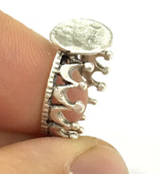 Adjustable Ring Blank, (10mm blank ) Antique Silver Plated Brass G17056