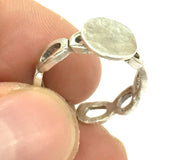 Adjustable Ring Blank, (10mm blank ) Antique Silver Plated Brass G4956