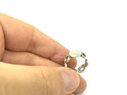 Adjustable Ring Blank, (10mm blank ) Antique Silver Plated Brass G4959