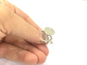 Adjustable Ring Blank, (15mm blank ) Antique Silver Plated Brass G4961