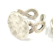 Adjustable Ring Blank, (15mm blank ) Antique Silver Plated Brass G4969