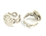 Adjustable Ring Blank, (15mm blank ) Antique Silver Plated Brass G4969